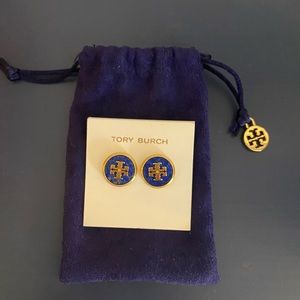 Tory Burch - New Blue & Gold Stud Earrings